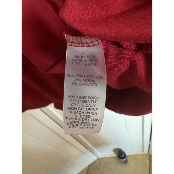 Soft Surroundings Womens Top Sz 3X Burgundy Crossover Sleeveless Tank - Picture 7 of 7